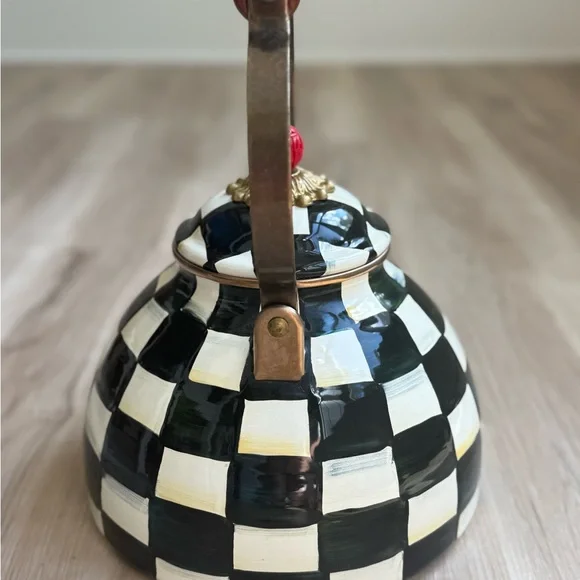 McKenzie Childs Courtly Check tea kettle 3 qt - Picture 4 of 6